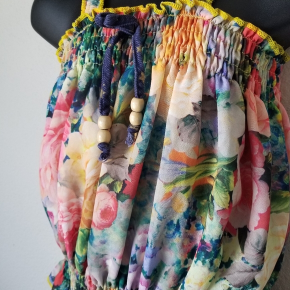 Lele For Kids Floral Halter Shirred Top Size 7/8 - Picture 3 of 9